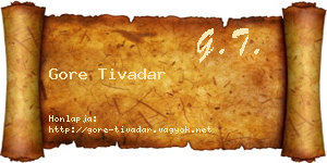 Gore Tivadar névjegykártya